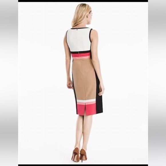 White House Black Market V-neck Color-block  sheath dress - Picture 2 of 4